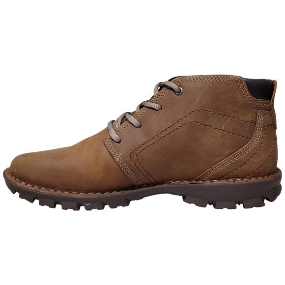 CAT Men Transform 2.0 Mid Chukka Boots Size US 10M Dark Beige Brown Leather - Picture 3 of 5